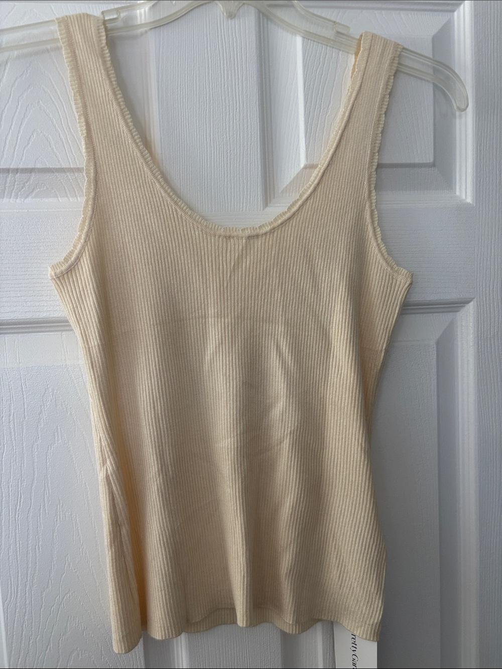 Everyday Ribbed Scoop Tank Top — Cream